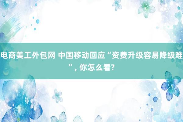 电商美工外包网 中国移动回应“资费升级容易降级难”, 你怎么看?